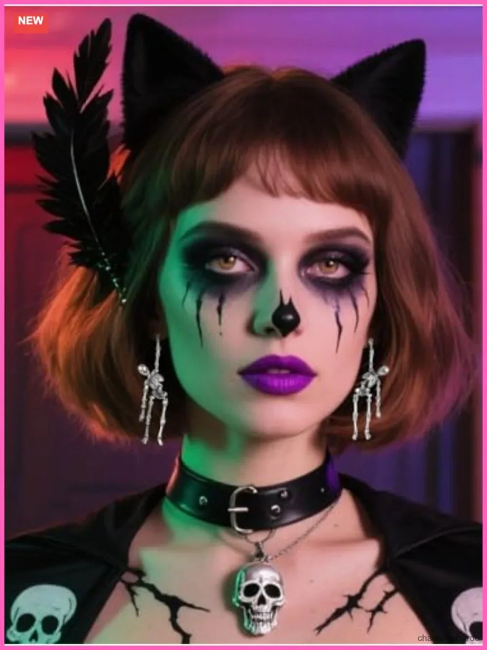Halloween Skeleton Drop Dangle Earrings Women Costume Party Jewelry